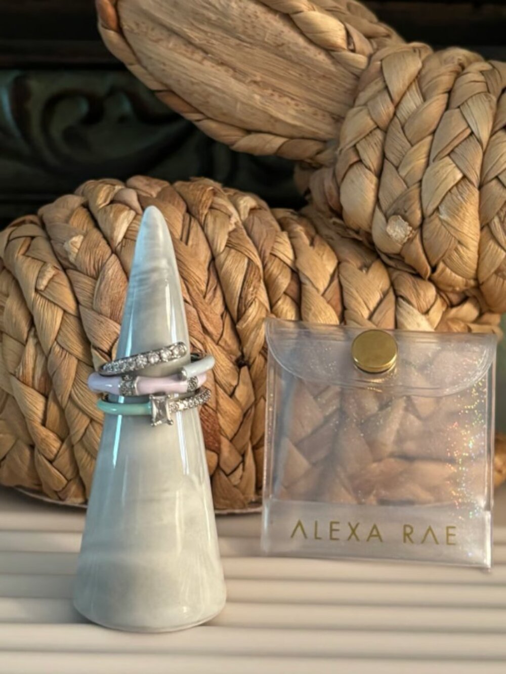 Bar By Alexa Rae- Capri Rose Ring Set- Pastel Dream in Silver